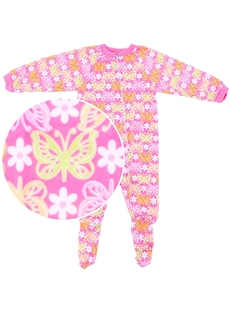 With Butterfly Footed Pink Pajamas Children Sleepwear