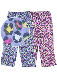 Gray & Pink Leopard Print Pajama Pants Children Sleepwear
