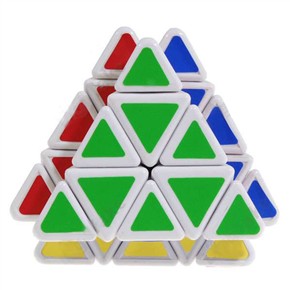 Four Pyraminx Volcano Style With White Edge Puzzle Game Toy Cube