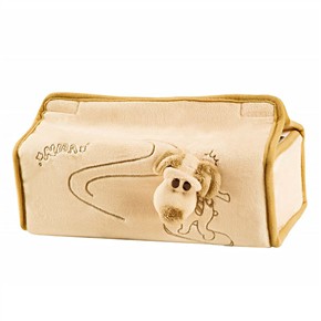 Khaki Cute Dog Rectangular Shape Tissue Box