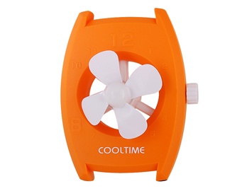 Mini With USB Alarm Clock Fan Orange Home Decor