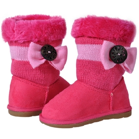 Fashion Cute Cold Resistant Girls' With Bowknot Baby Boots