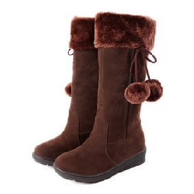 Cold Resistant With Balls Flat-heeled Women's Boots