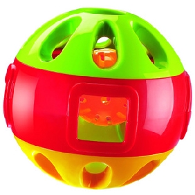 Yellow Red & Green Diabolo Rolling Ball Baby Rattles