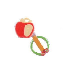 Apple Shaped Pure Gutta-percha Red Orange & Green Baby Teethers