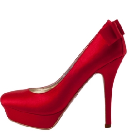 Winter Red Silk Women's Bridal Shoes