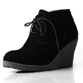 Wedged Heeled Lace Up Women's Ankle Boots