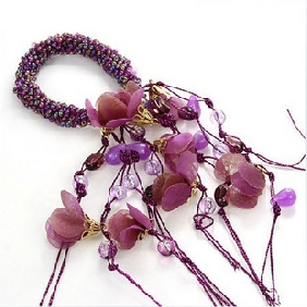 With Trumpet Flower Handmade Beaded Hair Accessories