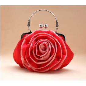Rose Shape Red With A Handle Evening Bags