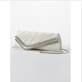 White With Chains Leather Evening Bags