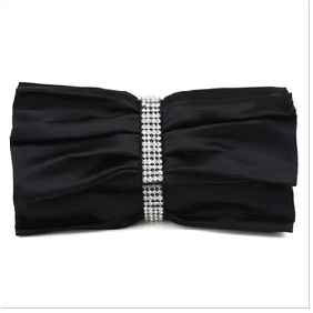 Black With Diamond Lace & Satin Evening Bags