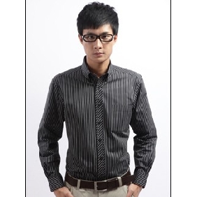 Light Black With Stripes Casual & Stylish Groom Shirts