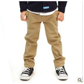 Beige Loose Pure Cotton Children's Pants & Trousers