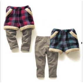 Two Pieces With Lattice Cotton & Wool Children's Pants & Trousers