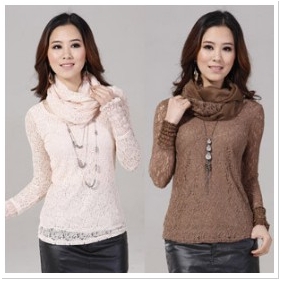 Long Sleeve Lace Stylish & Slim Ladies' Blouses & Tops