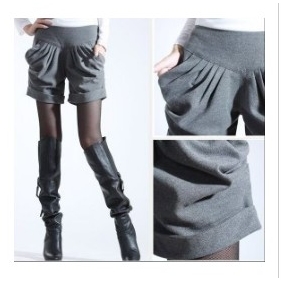 Gray With Ruffles Slim & Stylish Women's Shorts