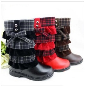 With Bow Leather Anti-slip Baby Boots