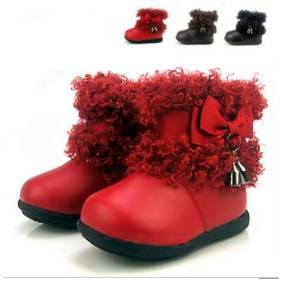 Red Anti-slip Flat Bottom Baby Boots