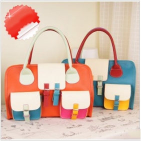 Colourful With Buttons PU Leather Handbags
