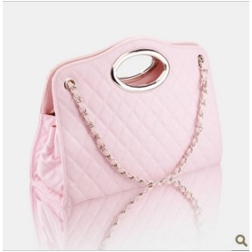Pink With Chain Zipper Inside Handbags