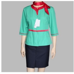 Light Green Middle Sleeve Slim & Elegant Uniforms