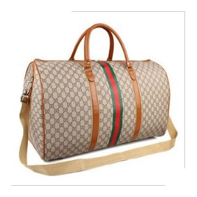 Double Use Light Brown With Stripes Travel Bags