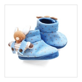 Blue With Small Dots On Anti-slip Baby Boots