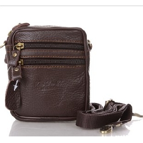 Brown Leather With Zipper Shoulder Bags