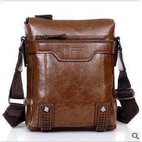 Brown Square Shape With Zipper Shoulder Bags