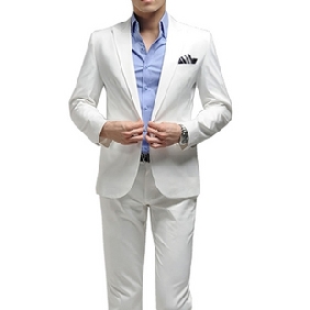 With One Button White Thin Other Men's Clothing