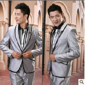 Light Gray With Brooch Loose-fitting Other Men's Clothing