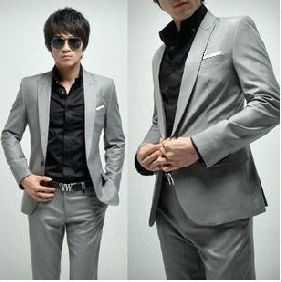 Side Opening Broken Collar Gray Other Men's Clothing