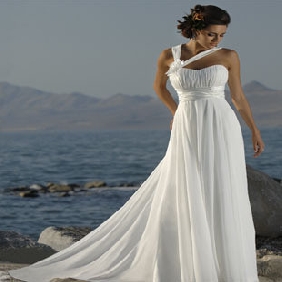 White Straps Classic & Timeless Beach Wedding Dresses