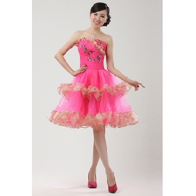 Beading Watermelon Red With Purfle Short/ Mini Wedding Dresses