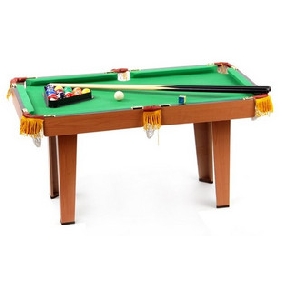 Wooden Billiard Table Green Toy Balls