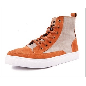 Orange Round Head Adhesive Men's Casual Shoes