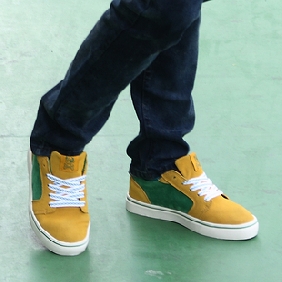 Green & Yellow Artificial Leather Anti-slip Men's Casual Shoes