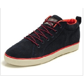 Red Shoelace Rubber Black Men's Casual Shoes