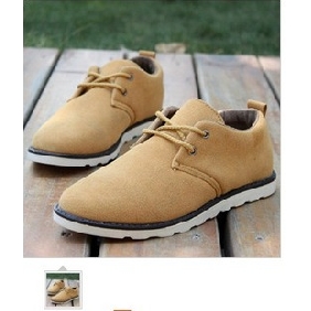 Suede Pure Color Yellow Men's Casual Shoes