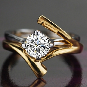 Gold-plating With Diamond Woman's Wedding & Engagement Rings