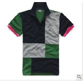 Fold-over Collar Mixcolor Thicken Men's T-Shirts