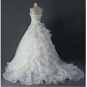 Back With Zipper Brush Train Lace-up Asymmetrical Wedding Dresses