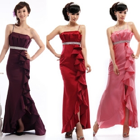 Pure Color Split Front Sexy Asymmetrical Wedding Dresses