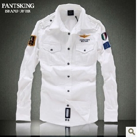 Pure Cotton White With Marks Men's Shirts