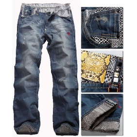 Thicken Back With Pocket Light Blue Men's Jeans