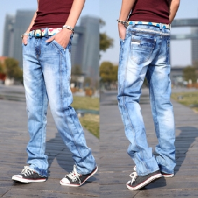 Bleach New Tide Many Pockets Men's Jeans