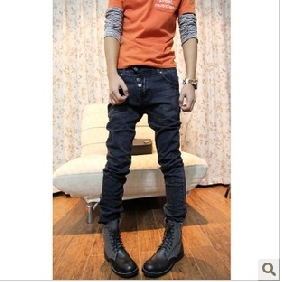 Black With Buttons Lowrise Men's Jeans