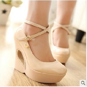 Ivory Smooth Face Round Toe Women's Espadrilles & Wedge Shoes