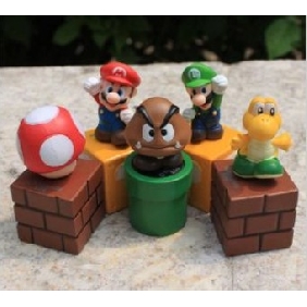 Five Styles FeiKe Anime Super Mario Bros With Drill Dolls