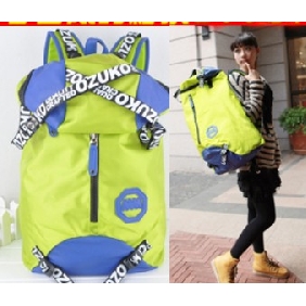 Green With Zipper Nylon Hiking Backpacks